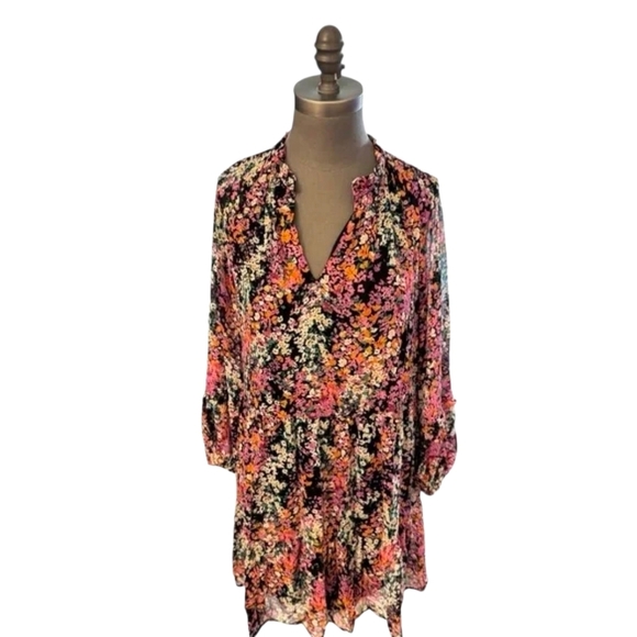 Vince Camuto Vibrant Floral Long Sleeve Dress - Picture 2 of 4